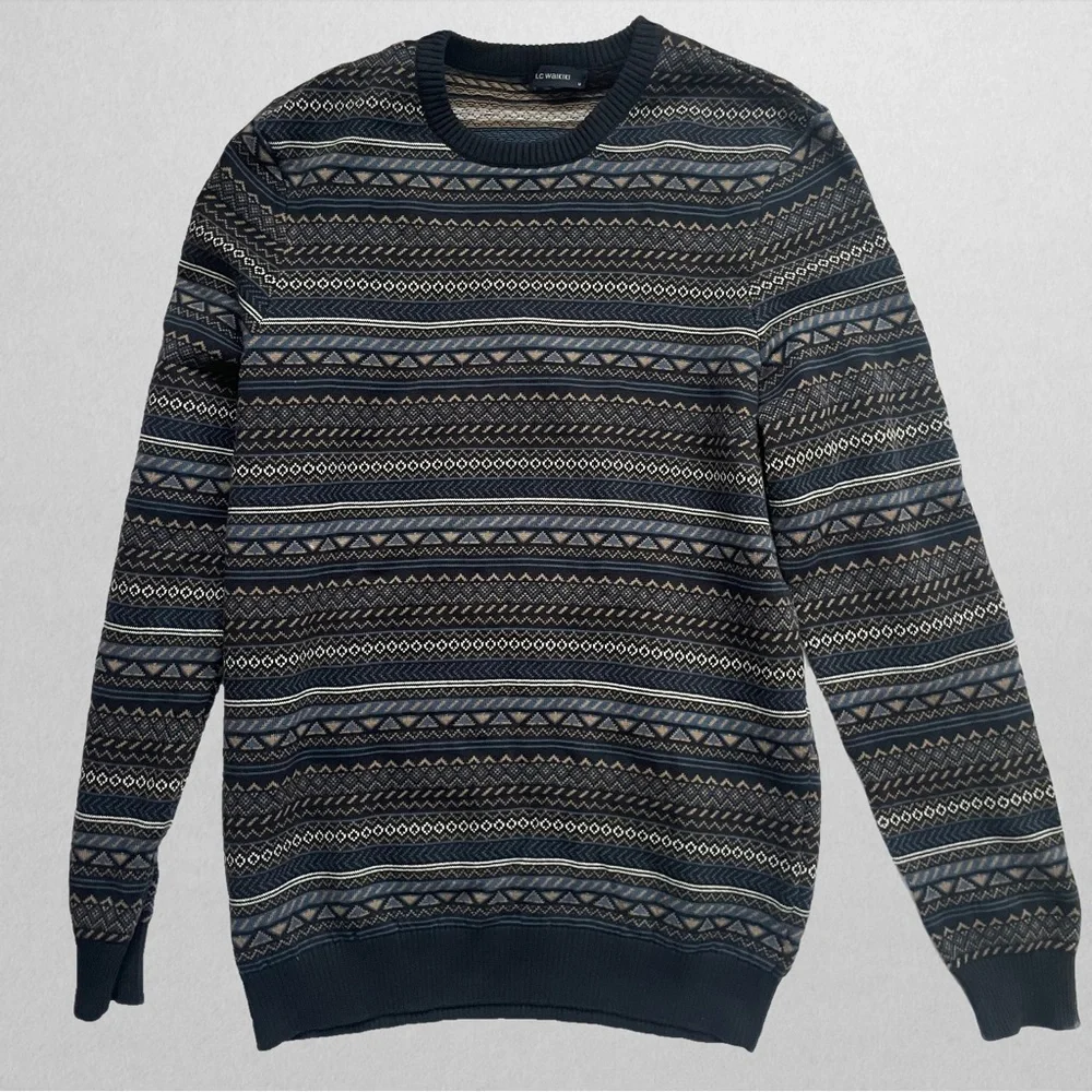 Blue Comfy Pattern Sweater - Picture 3 of 4